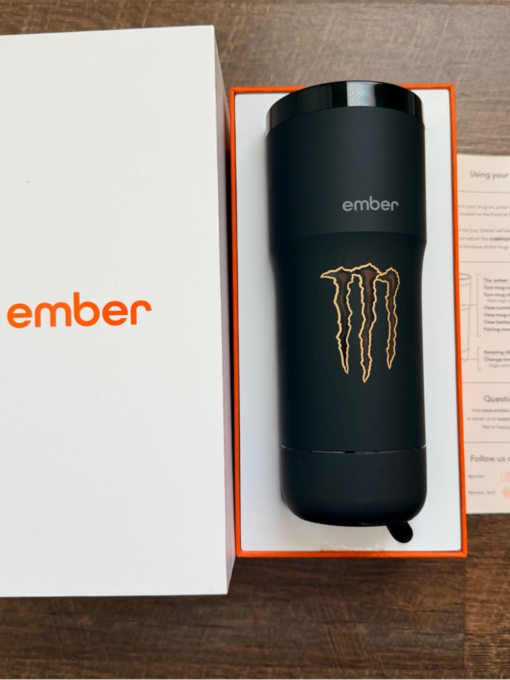 Ember Black Temperature-Controlled Travel Mug with Monster Logo